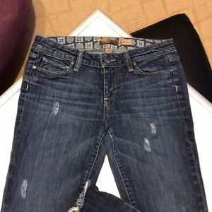 Paige boot cut jeans with little distress